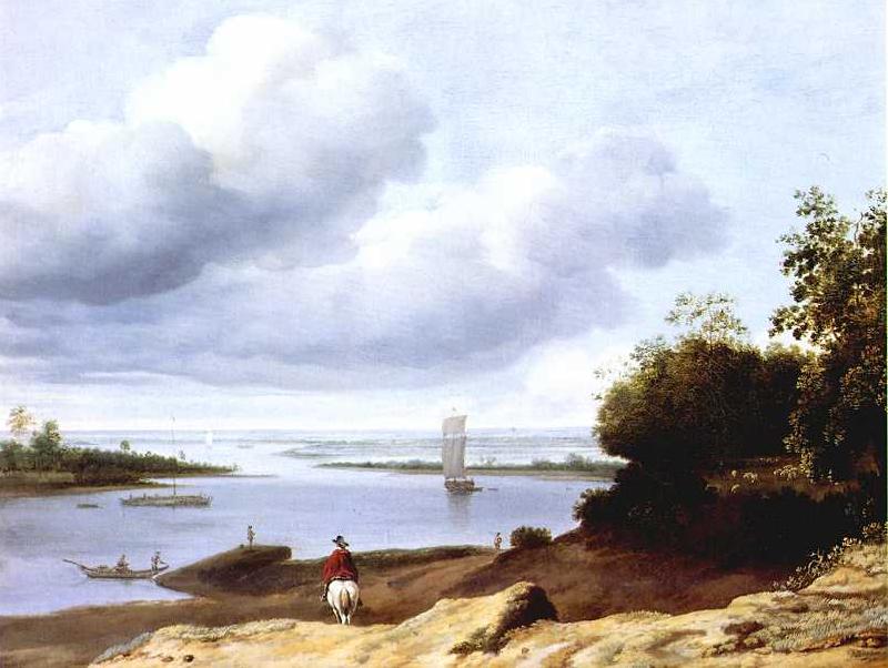 BORSSUM, Anthonie van Extensive River View with a Horseman dgh Germany oil painting art
